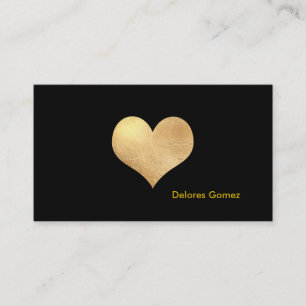 PixDezines großes Herz in Fauxgold/DIY-Hintergrund Visitenkarte