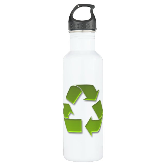 PixDezines-grün-recycle Trinkflasche (Vorderseite)