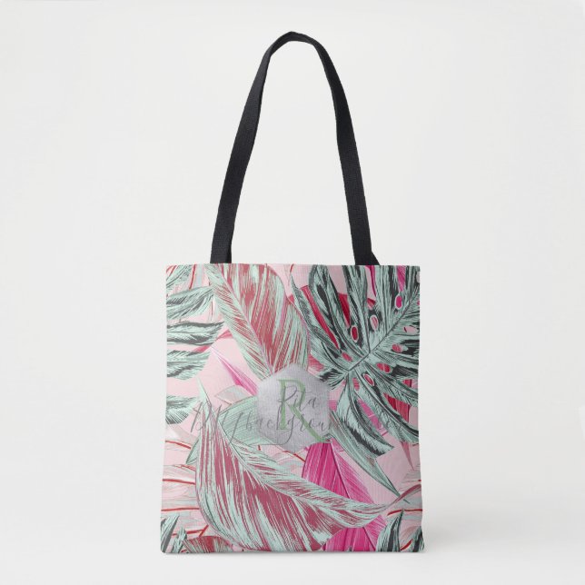 PixDezines Grüne, Tropical Monstera Tasche (Vorderseite)
