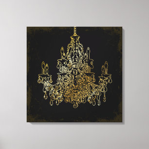 PixDezines Grunge DIY Bckgrnd/Crystal Chandelier Leinwanddruck