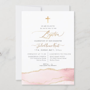 PixDezines H2 Achat Rosa Gold Taufe Einladung