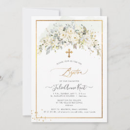 PixDezines H2 Alabaster Rose Taufe Einladung