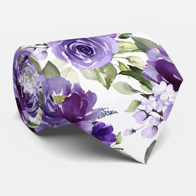 PixDezines H2 Blume Violet Lavendel Lila Rose Krawatte (Gerollt)