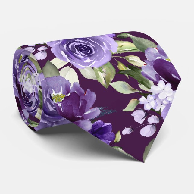 PixDezines H2 Blume Violet Lavendel Lila Rose Krawatte (Gerollt)