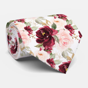 PixDezines H2 Blumen Burgunder-Rosa Rosen Krawatte