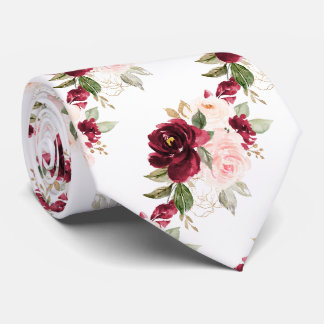 PixDezines H2 Blumen Burgunder-Rosa Rosen Krawatte
