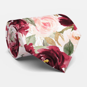 PixDezines H2 Blumen Burgunder-Rosa Rosen Krawatte