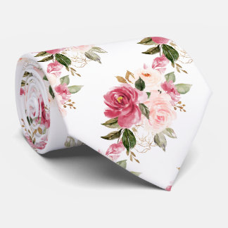 PixDezines H2 Blumen Raspberry Blush Rosa Rosen Krawatte