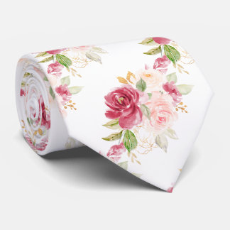 PixDezines H2 Blumen Raspberry Blush Rosa Rosen Krawatte