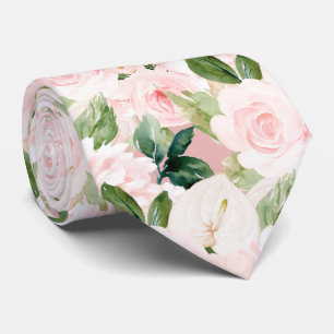 PixDezines H2 Blush Anthurien Rosen Pfingstrosen Krawatte