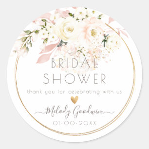 PixDezines H2 Blush Creme Rose Blush Foliage Runder Aufkleber