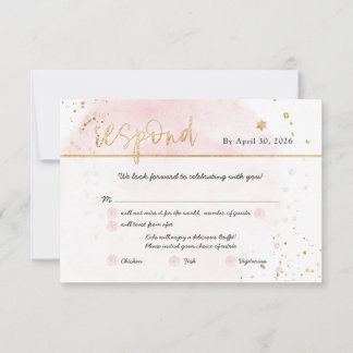 PixDezines H2 Blush Pink Cotton Candy Mitzvah RSVP Einladung