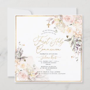 PixDezines H2 Blush Rose Erste Heilige Kommune Einladung