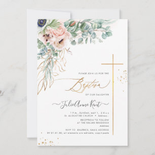 PixDezines H2 Blush White Anemones Taufe Einladung