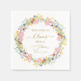 PixDezines H2 Delikate Wilde Blume Brautparty Serviette