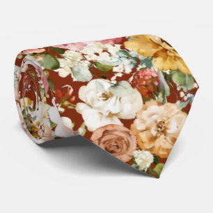 PixDezines H2 Fall Garden Blume Neck Tie Krawatte