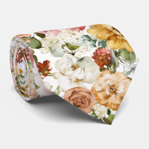 PixDezines H2 Fall Garden Blume Neck Tie Krawatte