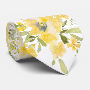 PixDezines H2 Frühlingsblumen Gelbe Blaue Rosen Krawatte