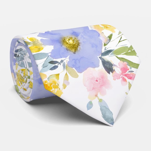 PixDezines H2 Frühlingsblumen Gelbe Rosen Krawatte (Gerollt)