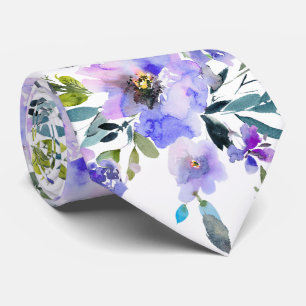 PixDezines H2 Frühlingsblumen Violette Purpurrote  Krawatte