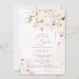 PixDezines H2 Hydrangeas Blush Rose Taufe Einladung