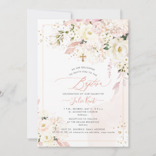 PixDezines H2 Hydrangeas Blush Rose Taufe Einladung