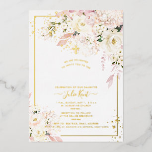 PixDezines H2 Hydrangeas Blush Rose Taufe Folieneinladung