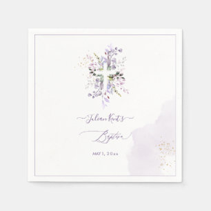 PixDezines H2 Lilac Lila Eukalyptus Taufe Serviette