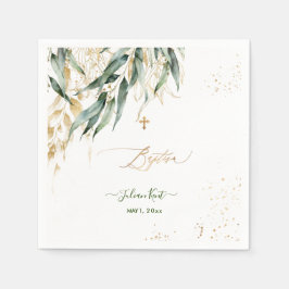 PixDezines H2 Lush Green Willow Eukalyptus Taufe Serviette