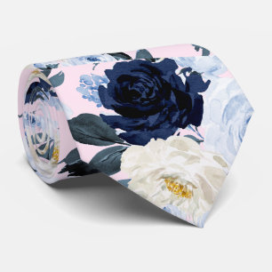 PixDezines H2 Navy+Dusty Blue Rosen Krawatte