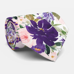 PixDezines H2 Rosarot lila Blumen Krawatte