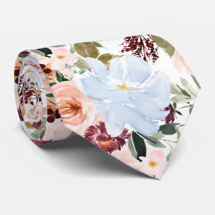 PixDezines H2 Rosé Pink Staubblaue Blumen  Krawatte
