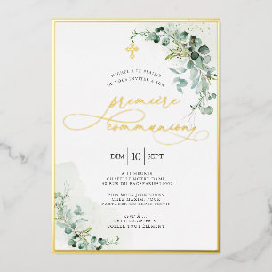 PixDezines H2 Rustic Eucalyptus Première Communion Folieneinladung