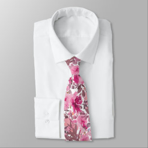 PixDezines H2 Sommerblumen Burgund Mauve Krawatte