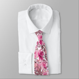 PixDezines H2 Sommerblumen Burgund Mauve Krawatte