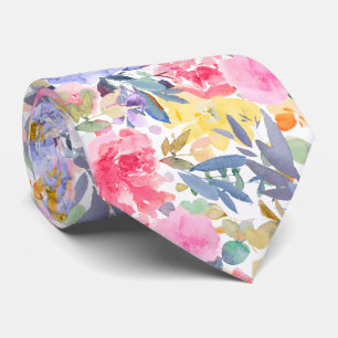 PixDezines H2 Sommerblumen Helle Farben Krawatte