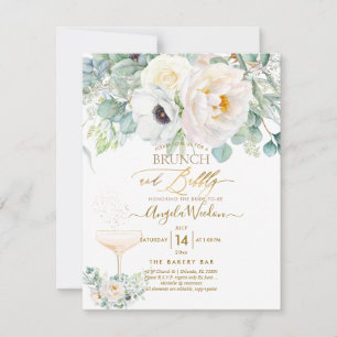 PixDezines H2 White Peonies Anemone Brunch Bubbly Einladung