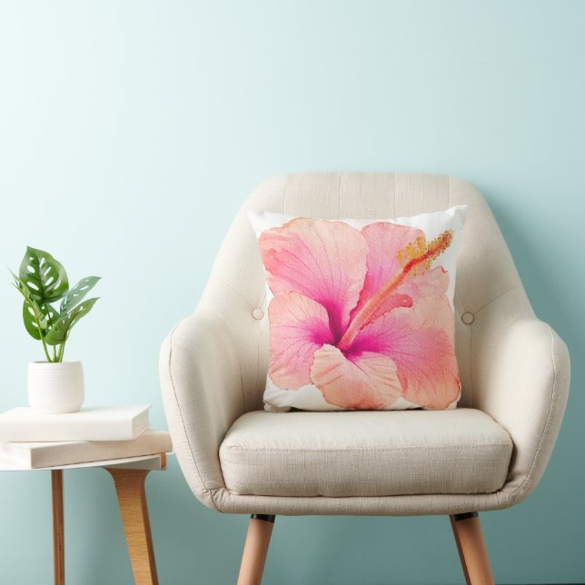 PixDezines H2Tropical Blume Hibiskus Kissen (Stuhl )