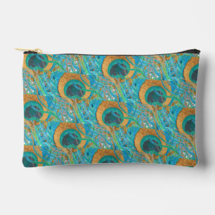 PixDezines Handdrawn H2 Pfau/Cobalt/Aqua Blau Zubehörtasche