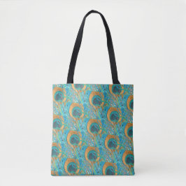 PixDezines Handgezeichneter H2 Pfau/Cobalt/Aqua Bl Tasche