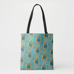PixDezines Handgezeichneter H2 Pfau/Cobalt/Aqua Bl Tasche