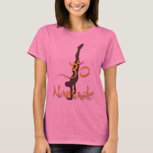 PixDezines Handstand-Pose/Namaste/Om T-Shirt