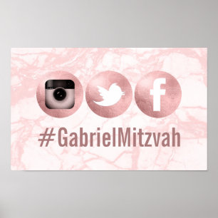 PixDezines Hashtag des médias sociaux, Affiche de 