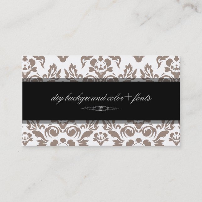 PixDezines Haute Coutour Damask/dicker Hintergrund Visitenkarte (Vorderseite)