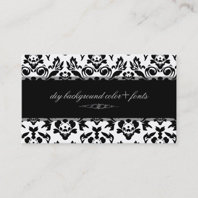 PixDezines Haute Coutour Damask/dicker Hintergrund Visitenkarte (Vorderseite)
