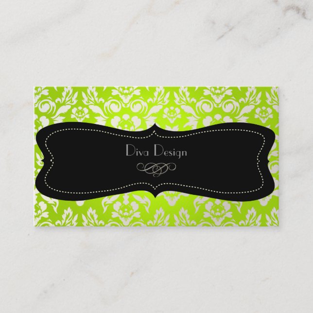 PixDezines Haute Coutour Damask, Imitate Pearl Visitenkarte (Vorderseite)