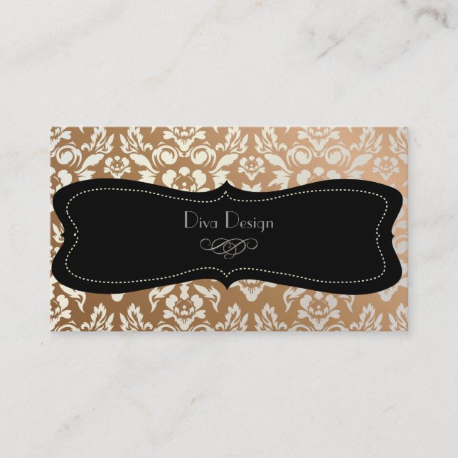 PixDezines Haute Coutour Damask, Imitate Pearl Visitenkarte (Vorderseite)