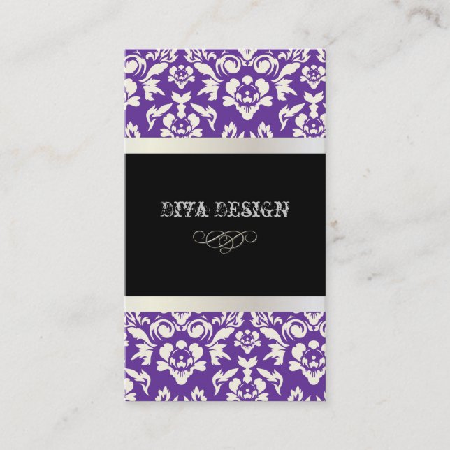 PixDezines Haute Coutour Damask, Imitate Pearl Visitenkarte (Vorderseite)