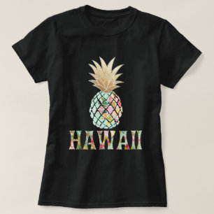 PixDezines Hawaii, Aloha Ananas/Imitate Gold T-Shirt