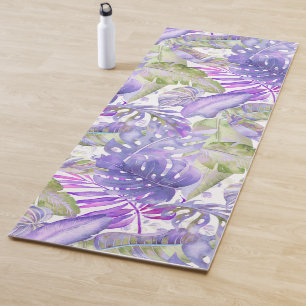 PixDezines Hawaiian Jungle Lila Green Foliage Yogamatte